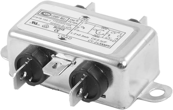 Aexit CW1B-10A-T 115/250V Signal Filters 10A AC Power Single Phase Electromagnetic Interference Filters Line Filter
