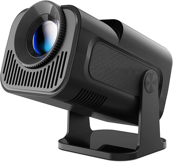 Alwtniet HY320 mini projektör, taşınabilir projektör, otomatik trapez düzeltmeli, akıllı akıllı projektör 4K/1080P 300ANSI destekler, Dual WiFi6 BT 5.0, 180° döndürülebilir, Android projektör