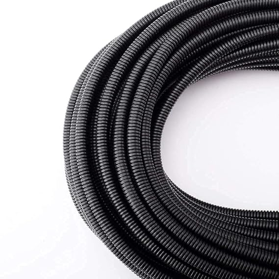 ZhiYo 20ft-1/2 20ft-1/4 Split Wire Loom Tubing Wire Conduit Black Bundle