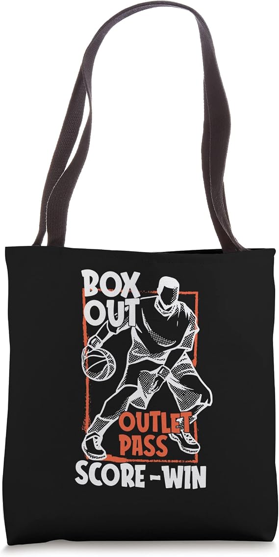 Box Out Outlet Pass Score Win - Girls Basketbal Coach Tote Bag