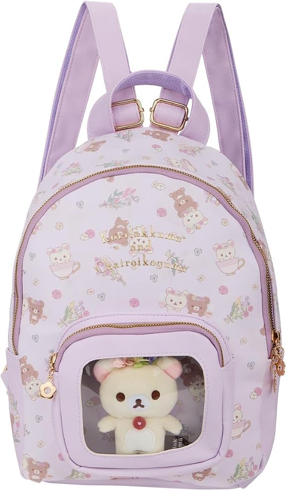San-X Original Rilakkuma Floral Tea Time Backpack with Korilakkuma Plush