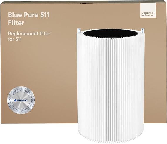 BLUEAIR Genuine Blue Pure 511 Replacement Filter for 511 Pure Air Purifiers - AHAM Certified, HEPASilent Dual Filtration, Removes 99.97% of Particles & Odors, Genuine Carbon Filter