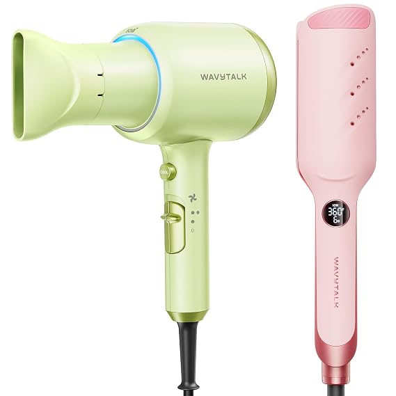 Wavytalk Blown Away Ionic Hair Dryer Green, Wavytalk Power Wave Hair Crimper