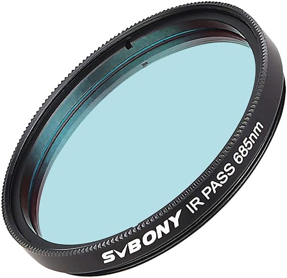 SVBONY SV183 IR Pass Filter 2 Inch T685nm Telescope Filter | IR Imaging for Sharper Planetary Photos,Enhanced Contrast and Surface Detail, CNC Aluminum Frame,1.25" Thread (M480.75)