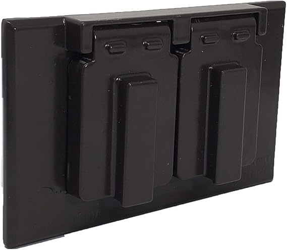 Sealproof 1-Gang Duplex Horizontal Weatherproof Outlet Cover, Single Gang Duplex Electrical Power Receptacle Protector, UL Listed, Bronze