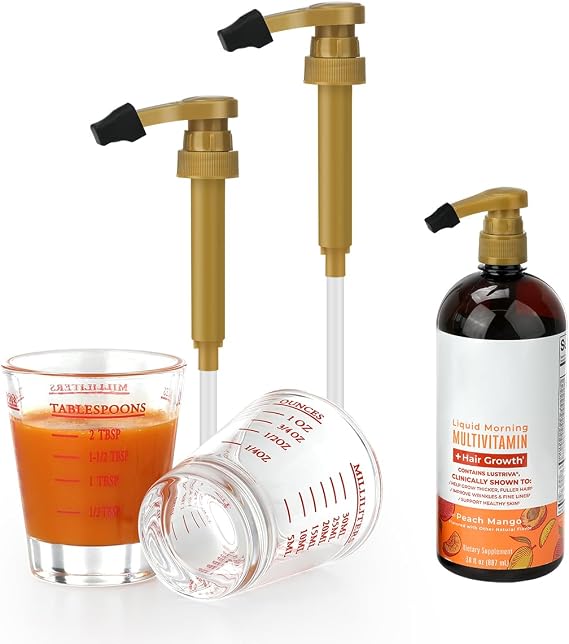 Aieve Shot Glass Set Compatible with MaryRuth Liquid Multivitamin 30 fl oz