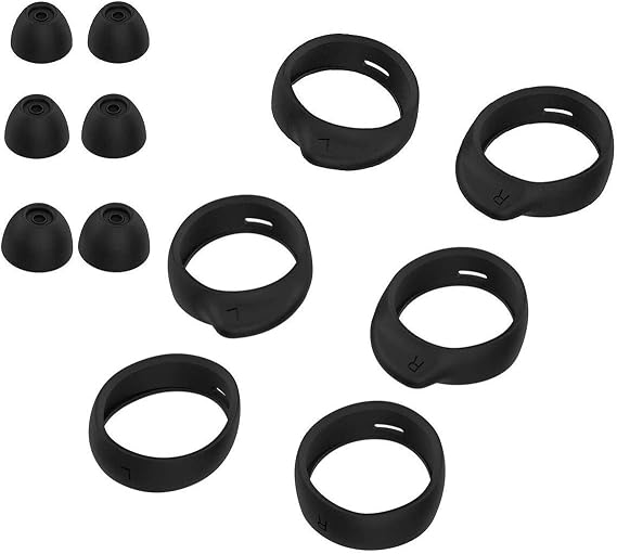 Replacement Eartips for Samsung Galaxy Buds, Silicone Wingtips, Fit in Case | 3 Pairs(LMS) Earbuds Tips + 3 Pairs(LMS) Earhooks for Galaxy Buds/Galaxy Buds+ Plus True Wireless Earbuds