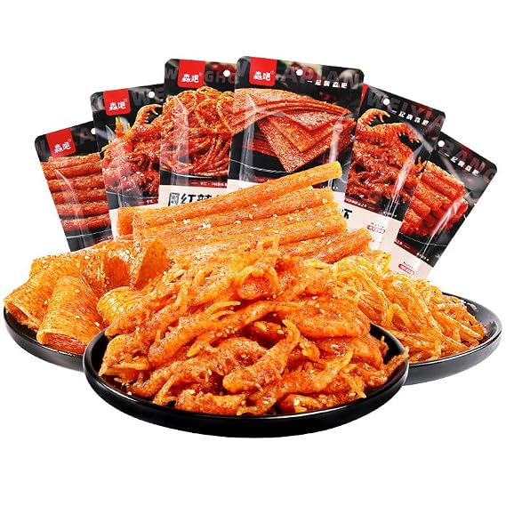 Spicy Strip Small Gluten ,Handmade Spicy Strips,Sweet Spicy Flavor ,Chinese Spicy Snack ,Traditional Gluten,Hunan spicy noodles,Latiao (Hot Silk,1 bag)