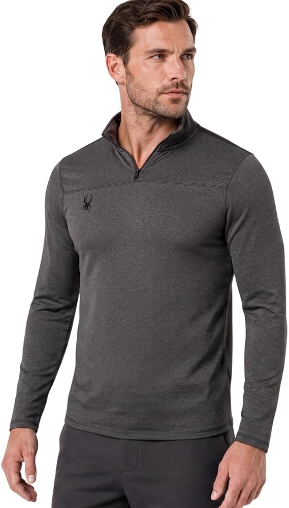 Spyder Mens Quarter Zip Pullover Brushed Fleece Long Sleeve Shirt
