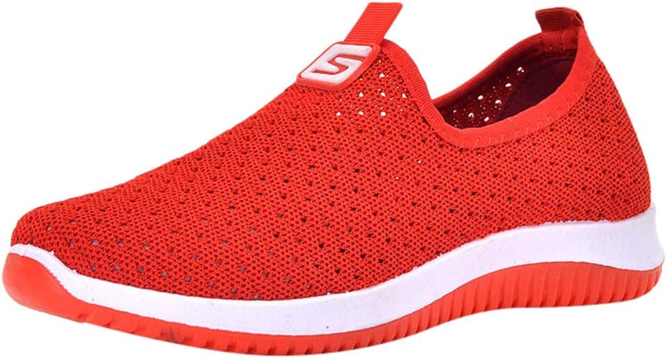 Men's Fashion Breathable Shoes Casual Shoes Outdoor Travel Running Shoes Women Retro Shoes (Red, 5.5)