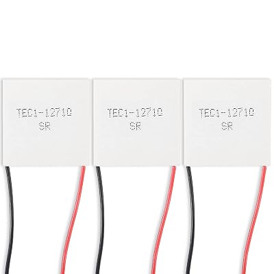 Alinan 3pcs TEC1-12710 Semiconductor Refrigeration Tablets TEC1-12710 12V 10A 92W Heatsink Thermoelectric Cooler Cooling Peltier Plate Module 40x40MM