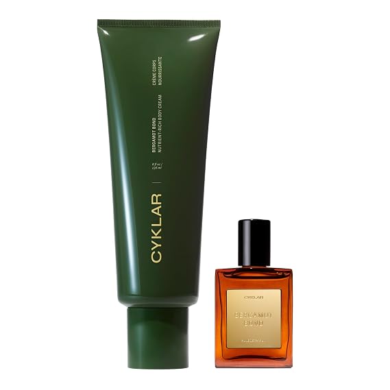 CYKLAR Nutrient Rich Body Cream. Bergamot Bond & Perfume Oil Roll-On Bundle
