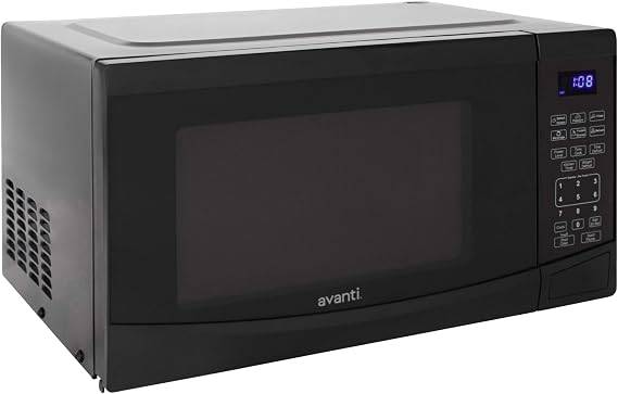 Avanti Microwave Oven 900-Watts Compact with 10 Power Levels and 6 Pre-Set Cooking Settings, Speed Defrost, Electronic Control Panel and Glass Turntable, 0.9 Cu.Ft., Black