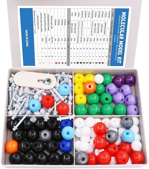 Molecular Structure Model Set for Organic Chemistry, Inorganic Chemistry, Teaching and Student Experiments (Set of 240)