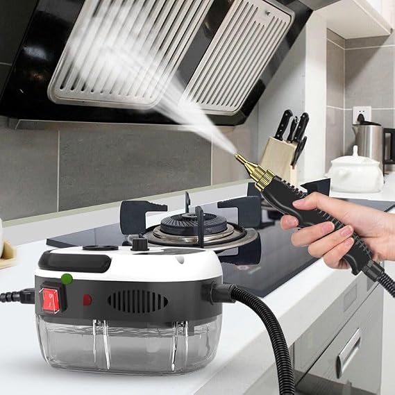 High Pressure Steamer for Cleaning, Lumirio 2500W Mini Handheld Steamer for Cleaning with 1000ml Water Tank, Extended Nozzle, 3 Brush, Strong for Kitchen Toilet Car