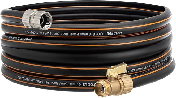 Giraffe Tools Garden Hose 5/8", 35ft with Shut off Valve