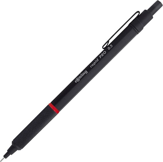 rOtring Rapid Pro Mechanical Pencil, 0.5 mm, Matte Black Finish, Precision Writing and Sketching Instrument with Comfortable Grip