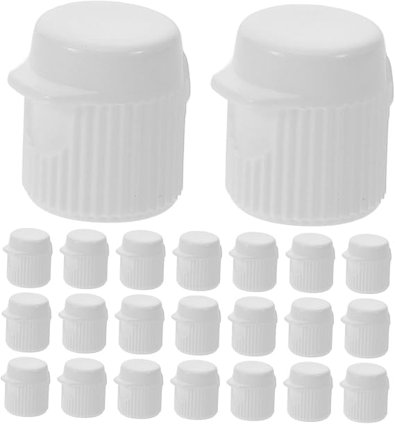 ABOOFAN 30pcs Plastic Toothpaste Tops - Screw-in Toothpaste Caps with Flip Lid Travel Cover