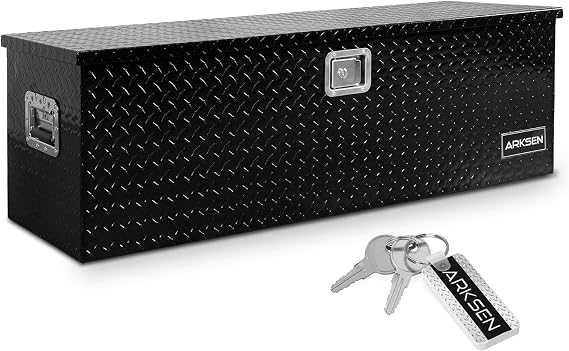 ARKSEN 49" x 15" x 15" Truck Bed Tool Box, Heavy Duty Storage Chest, Black