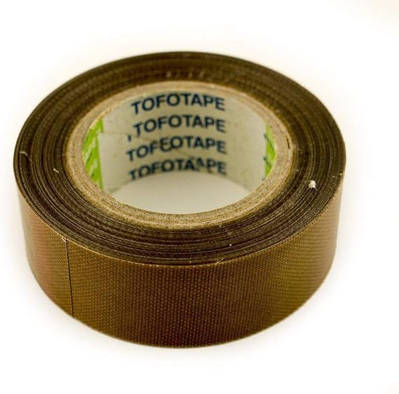 Nitto Denko- TOFOFLON Adhesive Tape- PTFE Coated Fiberglass Fabric With Silicone Adhesive, Brown- 10m