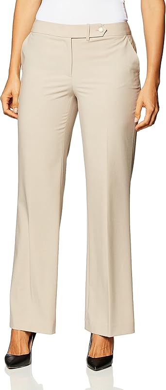 Calvin Klein Womens Straight Leg Lux Business Pant Standard & Petite
