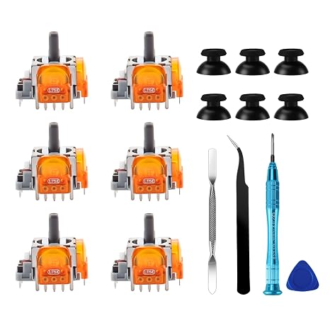 HGamyox TMR Electromagnetic Joysticks Replacement for DualSense PS5 Controller, 3D Analog Joysticks Thumbsticks with Screwdriver for Playstation 5 Repair Part Tool Kit