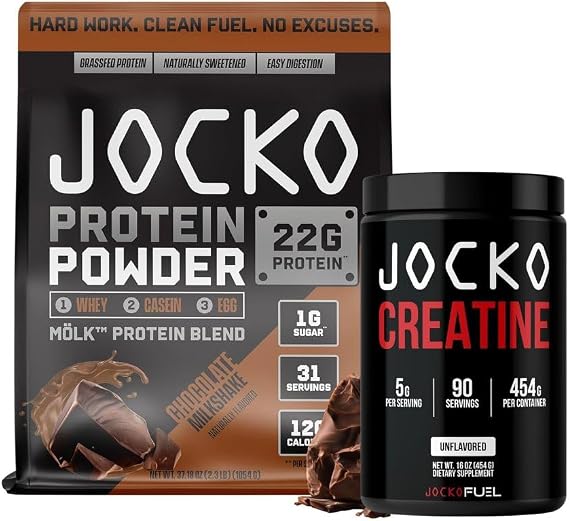 Jocko Fuel Whey Protein Powder Chocolate Creatine Bundle