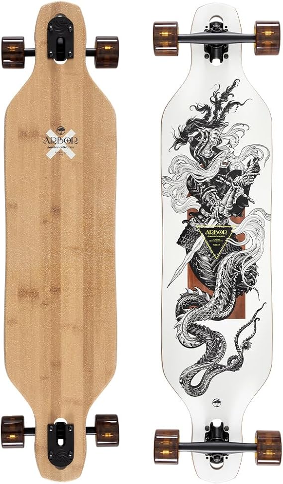 Arbor Bamboo Axis 40 K. Darmaeva Pro Model Longboard Complete Drop-Through Longboard Deck with Bamboo & Maple Construction, Stable Carving & Cruising Board