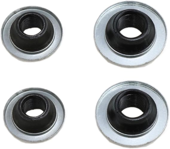 4 Pack Bike Axle Nuts 8 mm Front and 9.5 mm Rear Wheel Hardware | Zinc Alloy Construction; Smooth Threads; Black Finish; Front and Rear Hub Repair