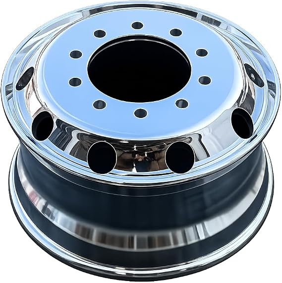 ALUMINUM WHEELS 22.5 X 9.00 HUB PILOTED 10 Holes x 285.75 PCD dually wheels, Hight polished For all Position, Tire size: 315/80r22.5