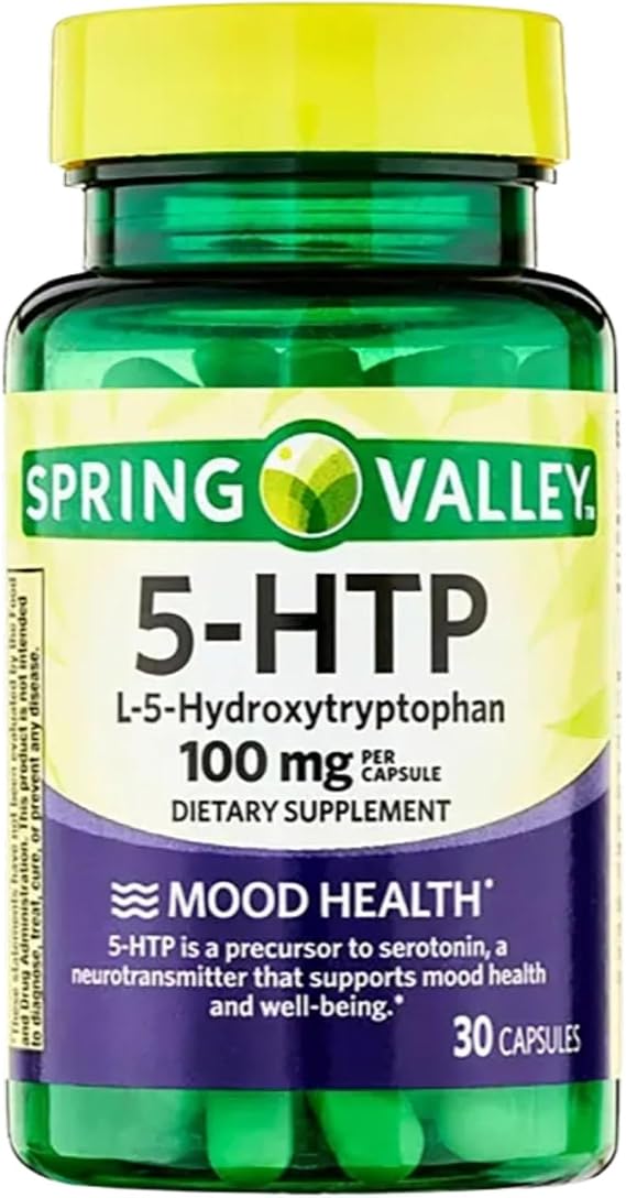 5-HTP 100 mg 30 Capsules, L-5-Hydroxytryptophan Supplement, 5 HTP Tryptophan Support, HTP-5 Supplement, Gluten-Free and Dairy-Free Mood Wellness (Pack of 1)