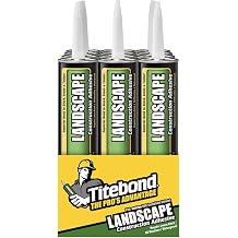 Titebond PROvantage Landscape Construction Adhesive 10 Oz. (12 Pack) Professional Waterproof Glue for Pavers, Stone, Brick & Retaining Walls, Weather-Resistant, Prevents Shifting 3121