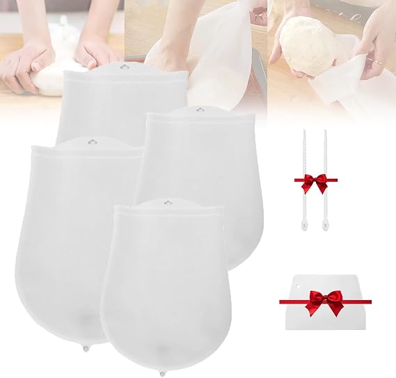 Dough Kneading Bag,Silicone Kneading Dough Bag,Dough Kneading Gadget,Multifunctional Cooking Tool Bag,Reusable Food-Grade Versatile Dough Mixer,Non-Stick Dough Bag for Bread Pastry (2sets)