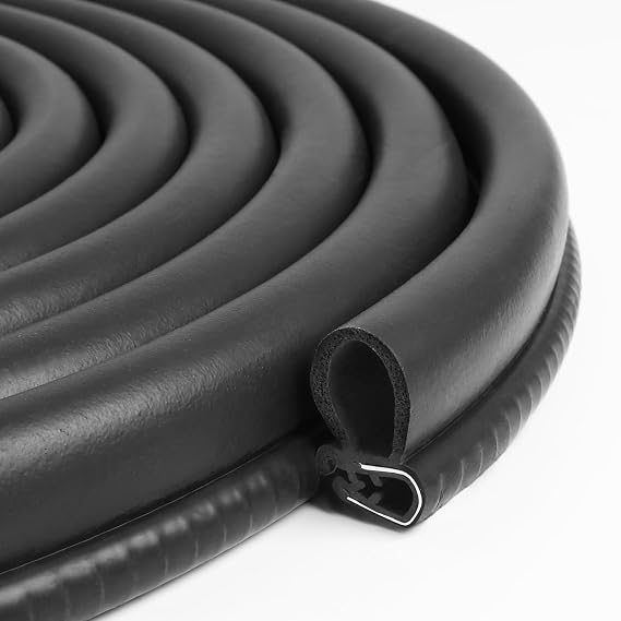 Automotive Weather Stripping Door Seal, 25 FT Car Door Rubber Seal Strip Trim Seal Gasket with Side Bulb for Cars Trucks Boats RVs and Home Applications