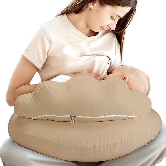 PILLANI Nursing Pillow for Breastfeeding, Breast Feeding Pillow with Security Fence for Enhanced Comfort, Baby Registry Search, Removable Cotton