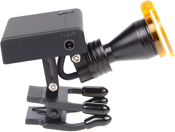 EustomA 5W LED Headlight Cordless Headlamp Clip on Type Brightness Adjustable with Filter DY-011 for Binocular Loupes
