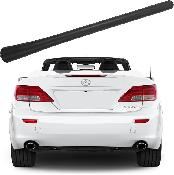 Rubber Antenna for Lexus IS350 Convertible (2010-2015), Lexus IS250 Convertible (2010-2015) Antenna - 7 Inch Car Wash Proof, Internal Copper Coil Antenna Mast Replacement