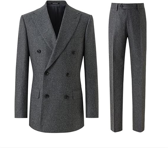 Gray Men's Suit Set Business Casual Formal Men Suits Dress Gentleman Mens Work Slim Blazers