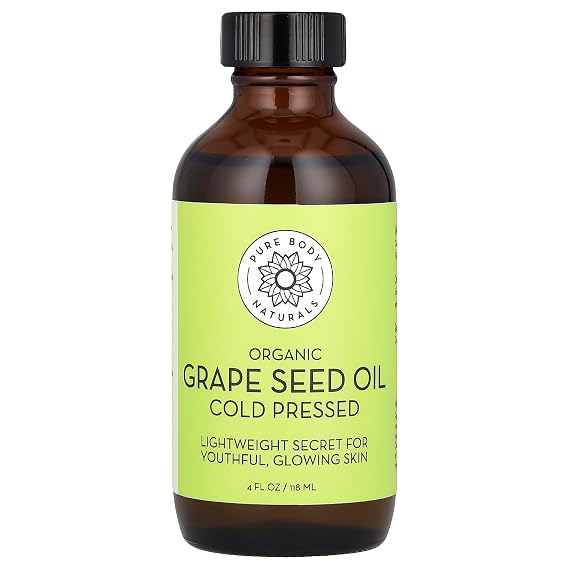 Pure Body Naturals Organic Grape Seed Oil, 4 fl oz (118 ml)
