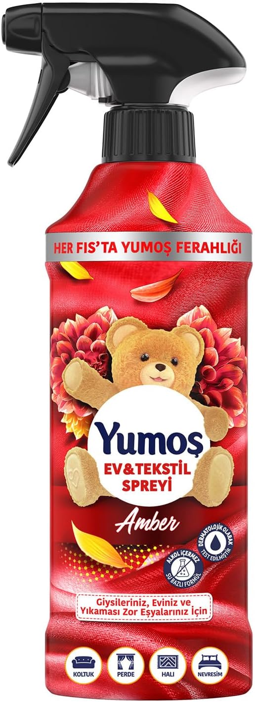 Yumoş Sprey Yıkanması Zor Eşyalar İçin Giysi Spreyi Amber 450 ml