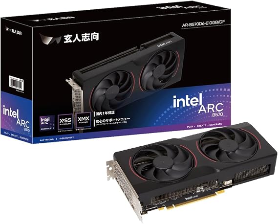 Genki Graphics Intel Arc B570 Equipped Graphics Board GDDR6 10GB Domestic Authorized Distributor AR-B570D6-E10GB/DF