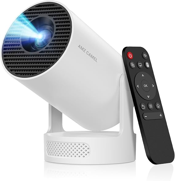Mini Projector with WiFi 6 and Bluetooth 5.4, Portable Projector 4K Support | 260 ANSI, 5W Soundbase Speaker, Auto Vertical Keystone 180Rotatable Smart Proyector for Movie Home Outdoor, HY300 ULTRA