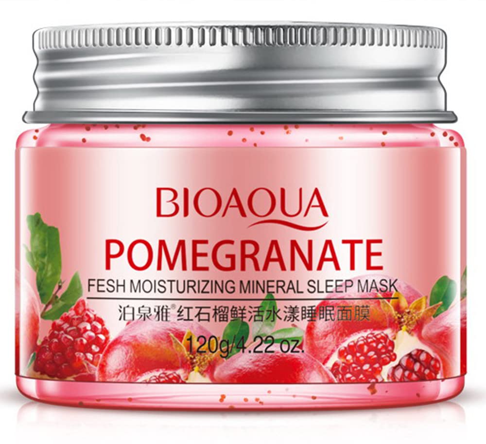 BIOAQUA Mineral Mask Fresh Tender Snail Skin Natural Extract Nourishes Moisturize 120g Pomegranate