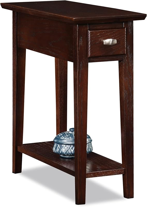 Leick Home Teegan End Table, 10", Chocolate Oak