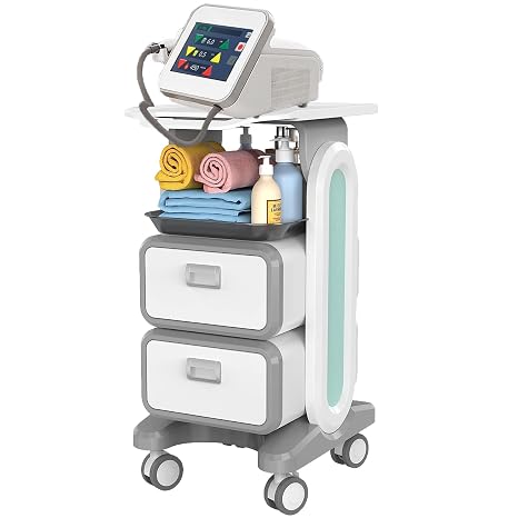 Medical Cart with Wheels - Mobile Ultrasound Cart with 2 Drawers - Dialysis & Supplies Medical Storage Cart - Portable Rolling Instrument Tray Tool Station Fit Medical Needs