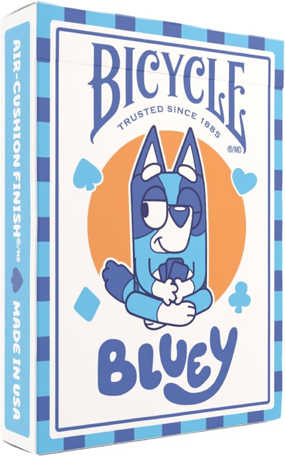 Bicycle Bluey Playing Cards Deck Collectible Toys for Family Game | Official Bluey artwork, Custom court cards with Bluey Bingo Bandit and Chilli, Air Cushion Finish, Made in USA