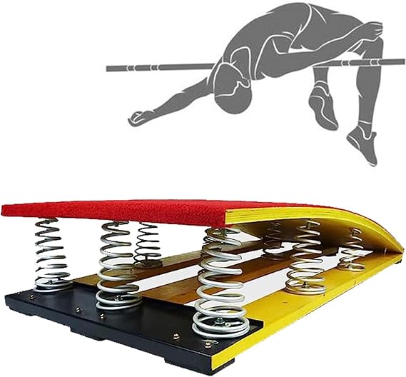 Gymnastics Equipment for Home Vault, Large Sport Training Springboard with 9 Springs, for Adults Teens Backflip High Jump, Curved Elastic Ramp Pad