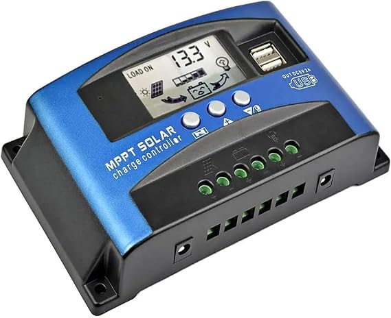 Solar Charge Controller, Charge Controller, Solar MPPT 100A 60A 50A 40A 30A Char Controller Dual USB LCD Display 12V 24V Solar Cell Panel Charr Regulator with Load(40A)