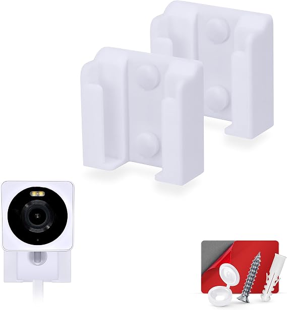 2 Pack Adhesive Wall Mount for WYZE Cam OG Indoor/Outdoor 1080p Wi-Fi Camera, Easy to Install, Security Camera Holder Bracket, Reduce Blind Spots & Clutter (White)