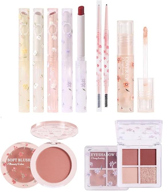 Full Beauty Makeup, 8-piece Set, Popular Cosmetics Set, Full Beauty Cosmetics Set, Lipstick, Makeup Palette, Lip Gloss, Concealer, Eye Shadow, Waterproof, Sweatproof, Cosmetics Set, Popular Cosmetics